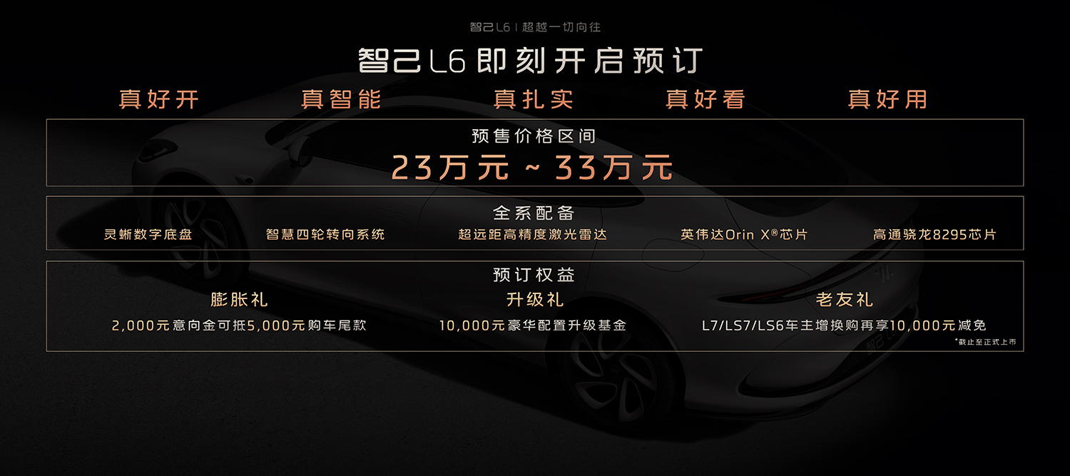 智己L6公布預(yù)售價23萬元-33萬元 固態(tài)電池續(xù)航超1000km