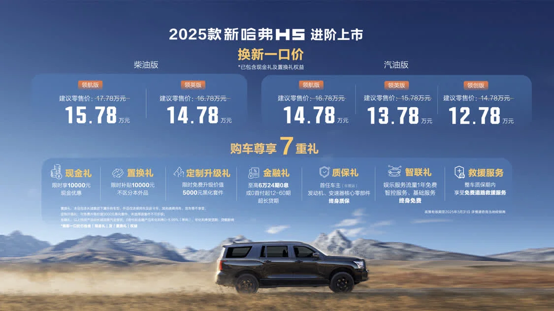 2025款哈弗H5正式上市，一口價(jià)12.78萬(wàn)起